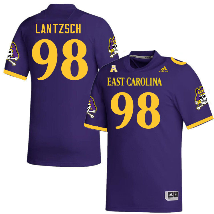 Men #98 Max Lantzsch ECU Pirates 2023 College Football Jerseys Stitched-Purple